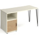Tikal Desk with Hairpin Legs, Pedestal & Cupboard Door