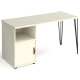 Tikal Desk with Hairpin Legs, Pedestal & Cupboard Door