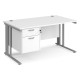 Maestro Cable Managed 800mm Desk with Two Drawer Pedestal