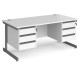 Harlow Straight desk with 2 x Three Drawer Pedestals