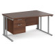 Maestro Cable Managed Leg Wave Desk with Two Drawer Pedestal