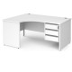 Harlow Panel End Ergonomic Desk with Three Drawer Pedestal