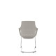 Light Grey Perforated Back Chair With Integrated Arms, Upholstered Seat And Chrome Cantilever Frame