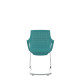 Turquoise Perforated Back Chair With Integrated Arms, Upholstered Seat And Chrome Cantilever Frame