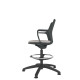 Black Perforated Shell Draughtsman With Black Swivel Base