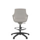 Light Grey Perforated Shell Draughtsman With Black Swivel Base