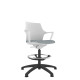 White Perforated Shell Draughtsman With Black Swivel Base