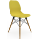 Coco Plastic Shell Chair with Wooden 4 leg Eiffel Frame