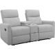Daoulas Grey Fabric Double Recliner Sofa