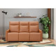 Lugo 3 Seater PU Cognac Recliner Chair