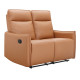 Lugo 2 Seater PU Cognac Recliner Chair