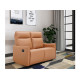 Lugo 2 Seater PU Cognac Recliner Chair