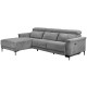 Lund Recliner Grey Corduroy Corner Sofa