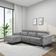 Lund Recliner Grey Corduroy Corner Sofa