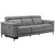 Lund 3 Seater Recliner Grey Corduroy Sofa