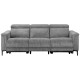 Lund 3 Seater Recliner Grey Corduroy Sofa