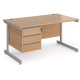 Harlow Straight Office Desk with Fixed Pedestal