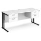 Maestro Cantilever Leg Straight Desk with Two Fixed Pedestals