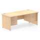 Rayleigh Panel End Straight Desk with 2 x Fixed Pedestal