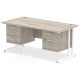 Rayleigh Cantilever Straight Desk with Double Fixed Pedestal