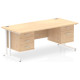 Rayleigh Cantilever Straight Desk with Double Fixed Pedestal