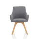 Carmen Wooden Leg Grey Fabric Visitor Chair
