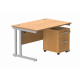 Core Desk With Underdesk Pedestal - 2 or 3 Draw