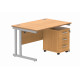 Core Desk With Underdesk Pedestal - 2 or 3 Draw