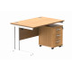 Core Desk With Underdesk Pedestal - 2 or 3 Draw