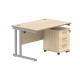 Core Desk With Underdesk Pedestal - 2 or 3 Draw