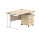 Core Desk With Underdesk Pedestal - 2 or 3 Draw