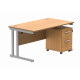 Core Desk With Underdesk Pedestal - 2 or 3 Draw