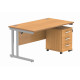 Core Desk With Underdesk Pedestal - 2 or 3 Draw