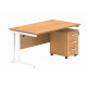 Core Desk With Underdesk Pedestal - 2 or 3 Draw