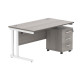 Core Desk With Underdesk Pedestal - 2 or 3 Draw