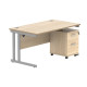 Core Desk With Underdesk Pedestal - 2 or 3 Draw