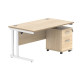 Core Desk With Underdesk Pedestal - 2 or 3 Draw
