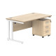 Core Desk With Underdesk Pedestal - 2 or 3 Draw