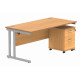 Core Desk With Underdesk Pedestal - 2 or 3 Draw