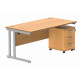 Core Desk With Underdesk Pedestal - 2 or 3 Draw