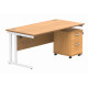 Core Desk With Underdesk Pedestal - 2 or 3 Draw