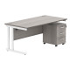 Core Desk With Underdesk Pedestal - 2 or 3 Draw