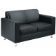 Iceberg Black Leather Reception Sofa