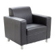 Iceberg Black Leather Reception Armchair