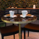 High Gloss Table Top with Metallic Gold Edging 