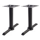 Phoenix Black Cruciform Twin Table Base - Max Top Size: 1800mm x 1000mm
