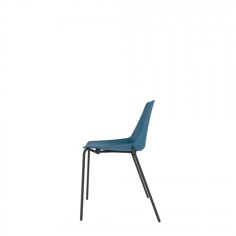 Polypropylene Shell Chair 4-Leg Black Steel Frame