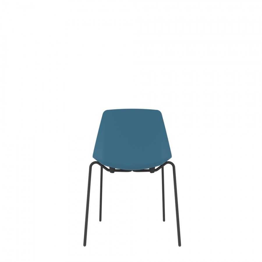 Polypropylene Shell Chair 4-Leg Black Steel Frame