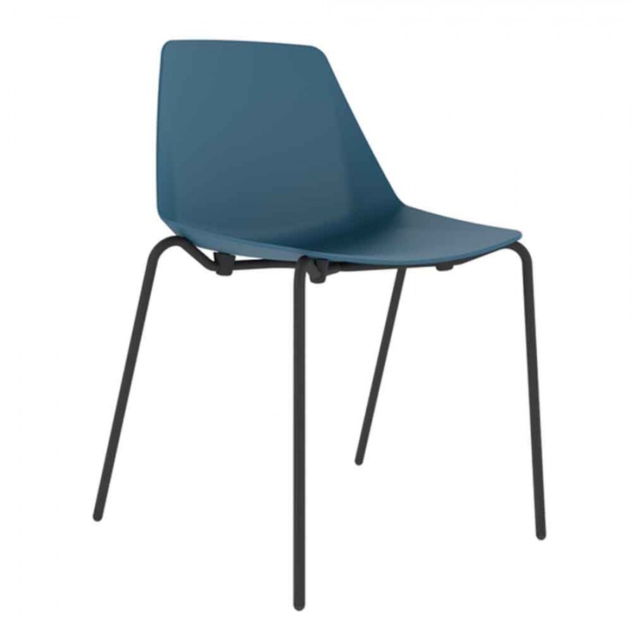 Polypropylene Shell Chair 4-Leg Black Steel Frame