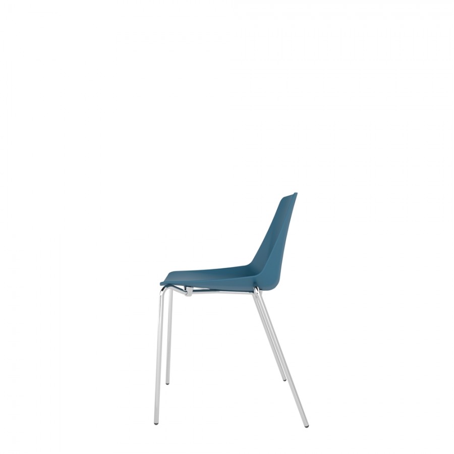 Polypropylene Shell Chair 4-Leg Chrome Steel Frame